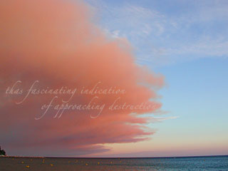 pinkish smoke clouds