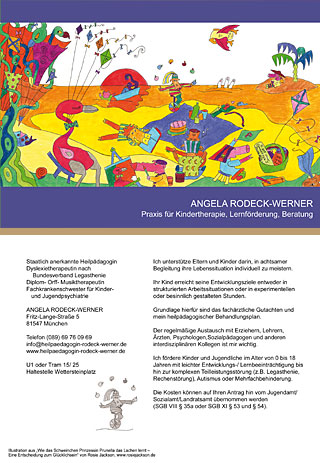 Grafikdesign . Postkartenbeispiel - Praxis f&uuml;r Kindertherapie
