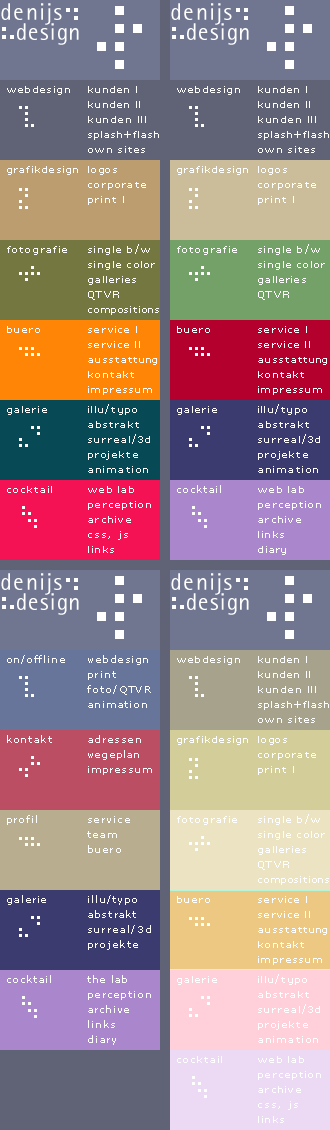 denijs design website menuplates colour plays
