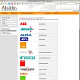 Website ab 2005 Screenshot 18 - Kunden - Aladdin