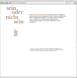 Website Screenshot 1 - Kunde - seinodernichtsein - Inszenierung im Web