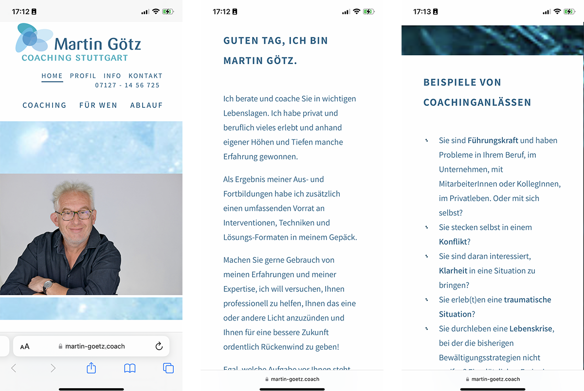 Martin Götz – Coaching Stuttgart, Logo, Erscheinungsbild - Webdesign by de nijs design