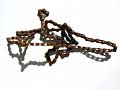 a rusty chain sculpture